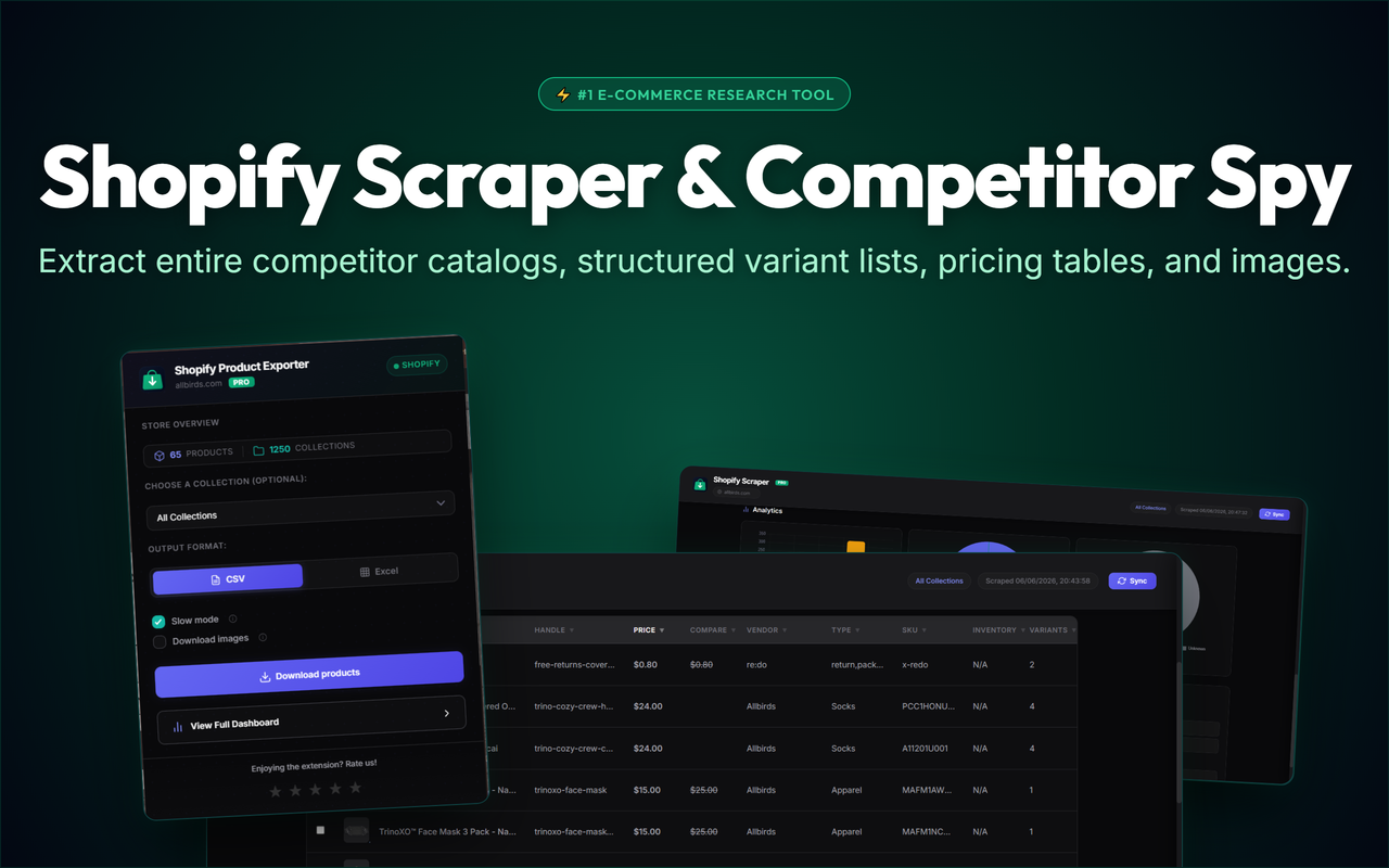 Shopify Product Exporter - Export Shopify Products to CSV in One Click
